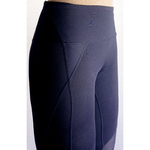 Free People Black High Waisted Back Pocket Mesh Detailing Activewear Leggings XS - Picture 5 of 9